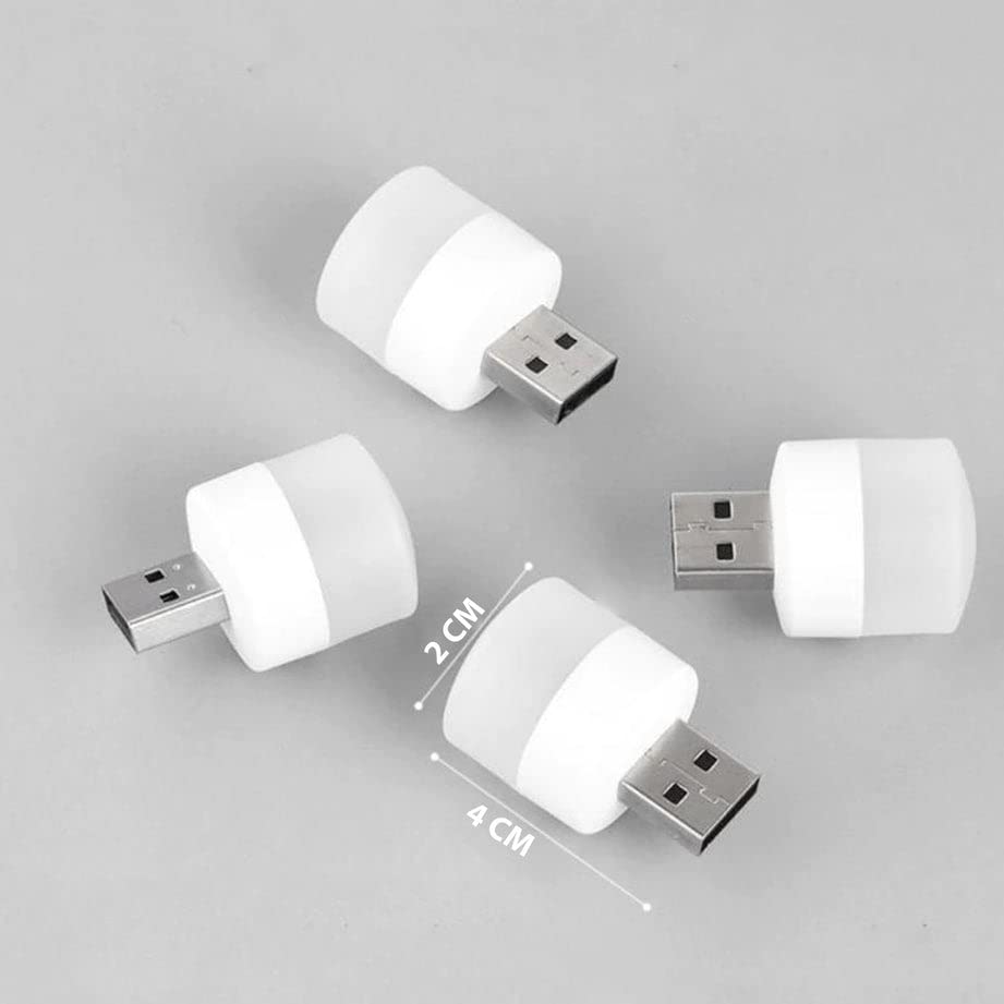 Gambit Mini Portable Small USB LED Night Lamp, Plug in Led Nightlight for PC, Car Bulb, Indoor, Outdoor, Camping, Reading, Sleeping - Set of 6 (White Color) 1