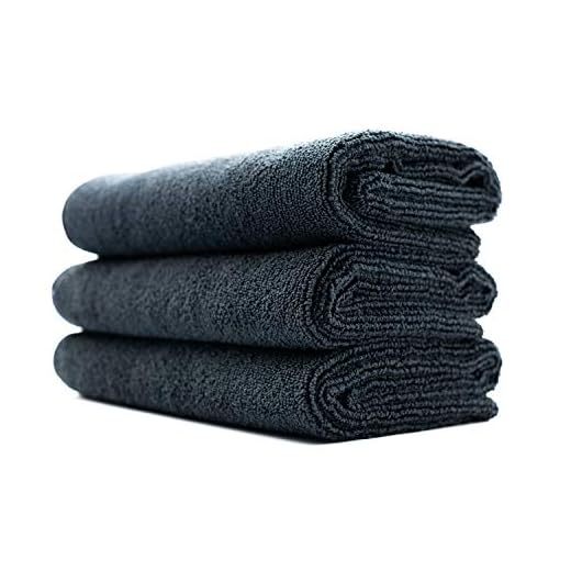 The Rag Company (3-Pack) 16 in. x 27 in. Sport, Gym, Exercise, Fitness, Spa & Workout Towel - Ultra Soft, Super Absorbent, Fast Drying 320gsm Premium Microfiber (Black, 16x27)