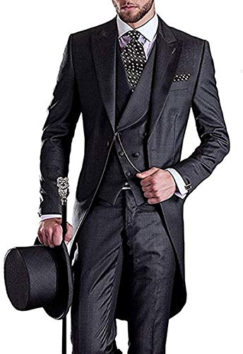 Mens Handsome 3 Pieces Tailcoat Suit Set Business Suit for Men Formal Wedding Attire Classic Outfit 20252