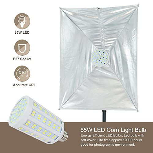 Image of LINCO LED Softbox Photography Lighting Kit 20 inchx28 inch Professional Photography Studio Light Equipment with High Lumens Corn LED Bulb for Portraits Video Shooting AM289