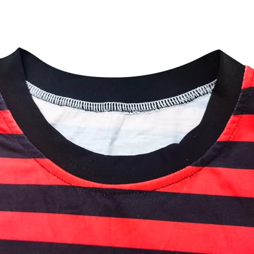 Men's and Women's Casual Striped T-Shirt Short Sleeved Shirt Classic fit Round Neck Pullover4