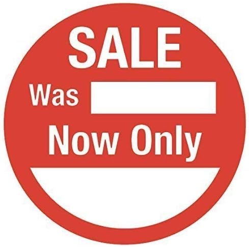 200 - Circular 45mm - Sale was/Now only - Red Price Stickers/Labels/Tags