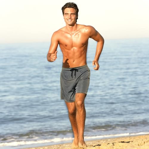 Image of BRISIRA Mens Swim Trunks Swim Shorts Quick Dry 5 inch Inseam Beach Shorts with Compression Liner and Zipper Pocket