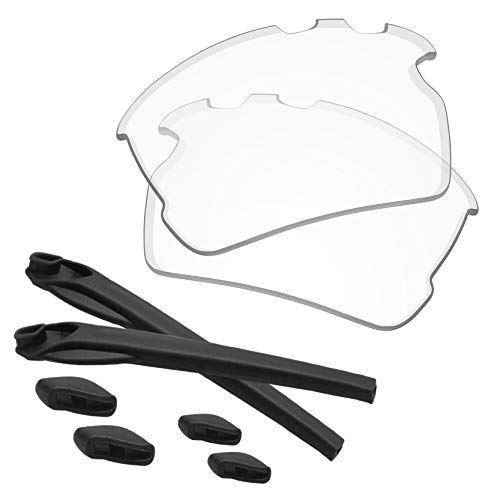 Predrox Crystal Clear Flak 2.0 XL Vented Lenses & Rubber Kits Replacement for Oakley Sunglass OO9188