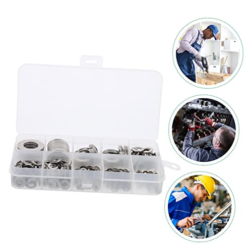 VILLCASE 1 Conjunto 580Pcs Gaxeta Calços De Metal Arruelas De Metal Kits Combinados Juntas De Vedaçã