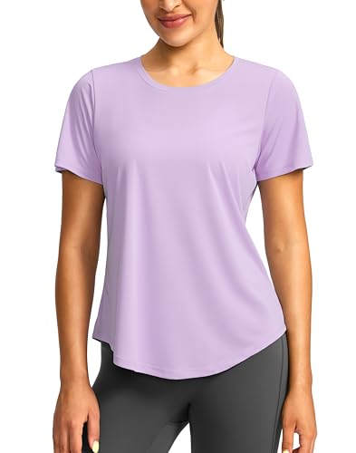 Image of Women's Short Sleeve Workout Shirts UPF 50+ Sun Protection T-Shirts Quick Dry Breathable Gym Running Hiking Tops for Women