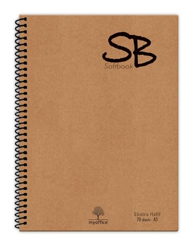 SB A5 140 Sayfa Defter Kraft Kapak Spiralli Hafif Kağıt Çizgili 70 Yp