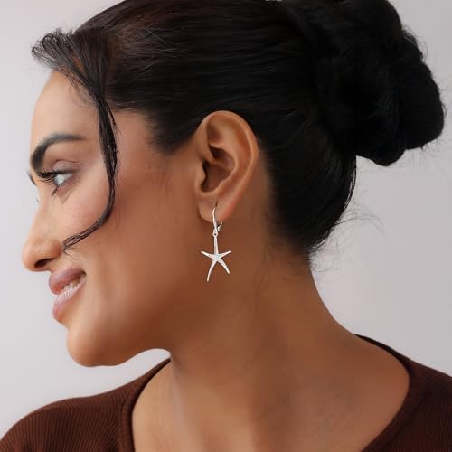Image of TRUESILVER ACPL 925 Sterling Silver BIS Hallmarked Designer Drop & Dangle Leverback Earrings for Women
