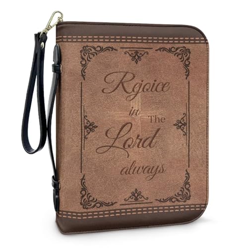 QOPECUOY Brown Vintage Bible Cover Cases Large Size Women Bible
