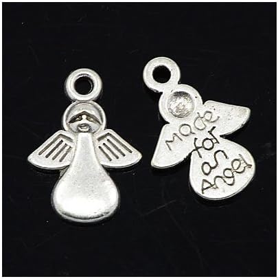 Antique Silver Tibetan Zinc Made for an Angel Charms 12mm x 18mm Pack of 30