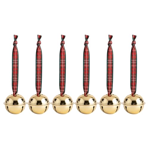 Zubehors - Zubehors Weihnachtsglocken,Festliches 6-teiliges Glockenspiel,Metallglocken Weihnachtsanhänger - Für Wohnung Eingang Landhaus Wand Eingangsbereich Innenbereich Zuhause Haustür