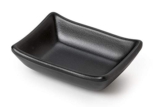 G.E.T. EnterprisesSD-3828-BK Black 2 oz., 3.75" x 2.75" Sauce Dish Nara, Melamine (Pack of 12)