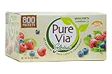 PURE VIA Stevia Sweetener Packets, Sugar Substitute, Natural Sweetener, Zero Calorie Natural Sweeten