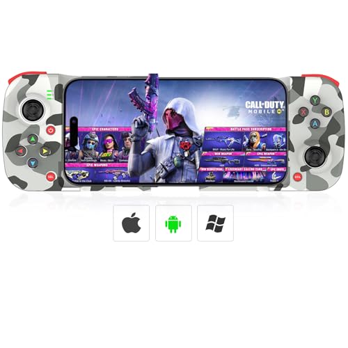 Megadream Mobile Game Controller Gamepad for iPhone iOS Android PC: Works with iPhone 16/15/14/13/12/11, iPad, Samsung Galaxy, TCL, Tablet, Call of Duty, Minecraft - Directly Play (Camouflage)