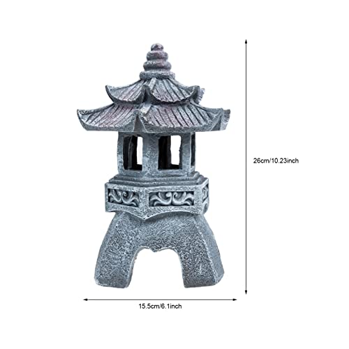 Tofficu Pagoda Garden Statues, Solar Powered Asian Sculpture Garden Light Outdoor, Garden Pagoda Pagoda Lamp Pagoda Sculpture For Patio Landscape Lawn, 10.23X6.1X6.1In #TOP1