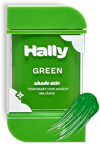 HALLY Shade Stix | Green | Temporary Hair Color for Kids & Adults | Ditch Messy Hair Spray Paint, Chalk, Wax & Gel | One-Day, Wash-Out Hair Dye | Washable & Safe | Green Hair Makeup for Boys & Girls