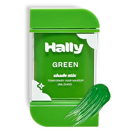 Hally Shade Stix | Green | Temporary Hair Color For Kids & Adults | Ditch Messy Hair Spray Paint, Chalk, Wax & Gel | One-Day, Wash-Out Hair Dye | Washable & Safe | Green Hair Makeup For Boys & Girls #TOP22