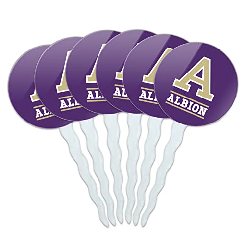 Albion College Primary Logo Cupcake Picks Toppers Decoration Set of 6