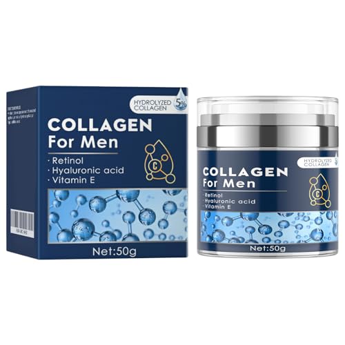 Crema Colla-Gen Para Hombres, Con Ácido Hialurónico Y Vitamina E, 50 G, Crema Antienvejecimiento Para Hombres, Loción Facial Para Estimular La Juventud, Fórmula Ligera No Grasa, Para Todo Tipo De Uso