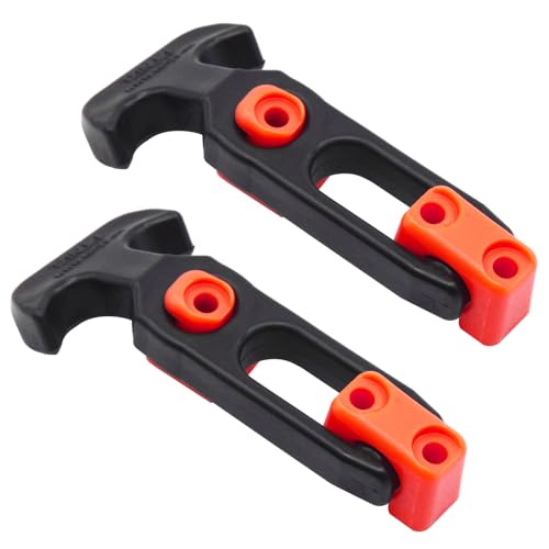Image of 2PCS Flexible Rubber Hood Latch, T-Handle Hasp Draw Latches, Catch Replacement for Farm Machinery, Golf Cart, Cooler, Engineering Machine Hood and Shock Absorption Buckle(Orange Black)