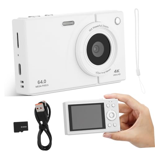 Appareil photo numérique vintage SHINEOFI compact WiFi blanc pour débutant