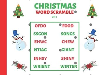 Paperback Christmas Word Scramble Vol 2: Large Print Puzzle Book for Holiday Season (Christmas puzzle) Book