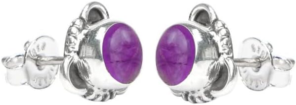 Miniatura 3 de Gemstone Post Stud Earrings 925 Sterling Silver Gemstone Stud Earrings For Girls Women Jewellery