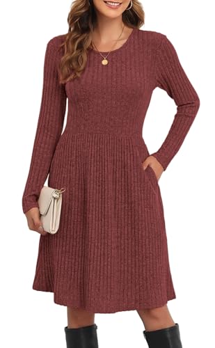 lionstill Women's Knit Textured Sweater Dresses...