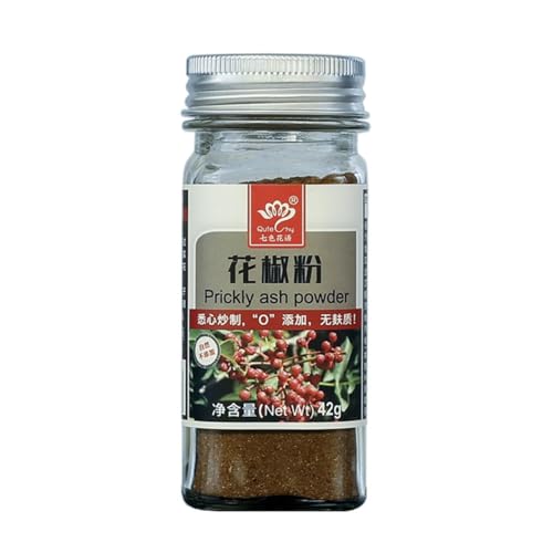 Polvo de ceniza espinosa china picante material inferior de 42 g, 2 botellas de polvo de pimienta de Sichuan.