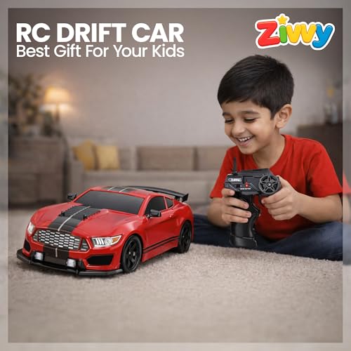 Image of Big Remote Control Car Red | 2.4G Rechargeable Remote Control Drift Car with 150m Range, LED Lights & Music | High-Speed RC Racing ToyBest Gift for Boys & Girls 2 3 4 5 6 7 8+ Years