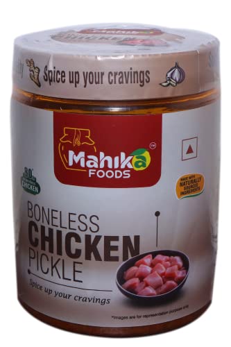 Image of MAHIKA FOODS Andhra Style Homemade Fresh Boneless Guntur Chicken Pickle 1000G, Murgh Achar Authentic Taste of Tradition, Spicy, with No Added Preservatives