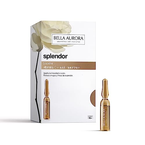 Bella Aurora Ampollas Vitamina C + con Ácido Hialurónico, 5 Ampollas | Tratamiento Facial Anti-Edad y Anti-Arrugas | Splendor