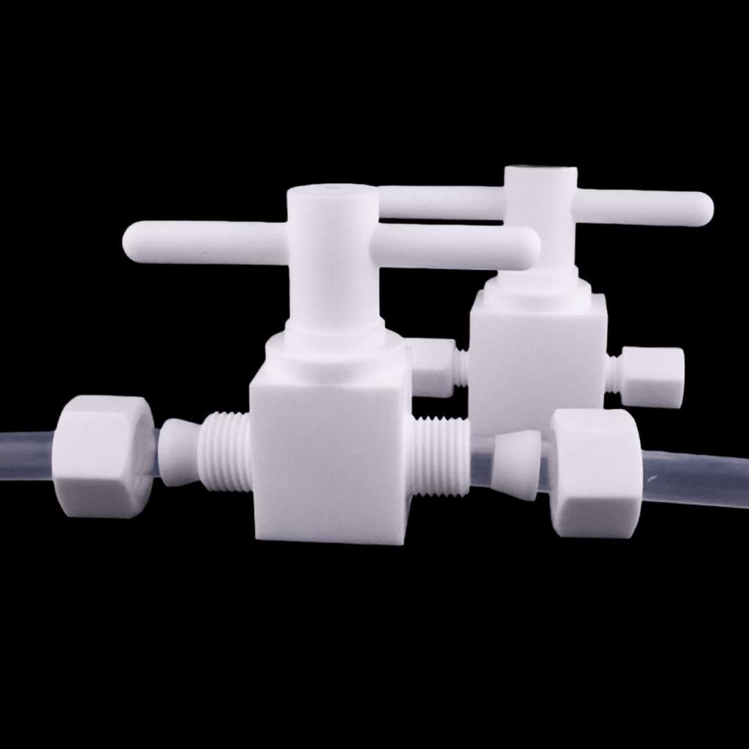 Válvula de bola recta de PTFE - Conector de diámetro igual de 2 lados for transferencia de fluido - Juego de 1 pieza(D25mm)