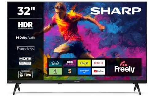 Sharp 32-inch HD Ready Frameless LED Roku Smart TV HDR10 HDMI ARC Freely included 32HD2325K (HD Series)