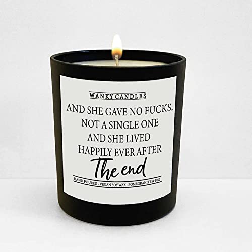 Wanky Candle - and She Gave No F***s | Sarcastic & Hilarious Black Jar Candle