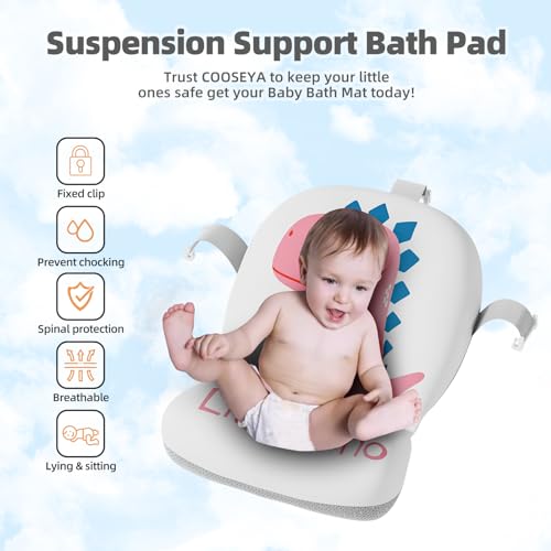 Image of Collapsible Baby Bathtub for Newborn, Foldable Baby Bath Tub with Thermometer & Soft Floating Cushion & Drain Hole, Portable Travel Infant Bath Tubs for Newborns to Toddlers 0-36 Months Girls