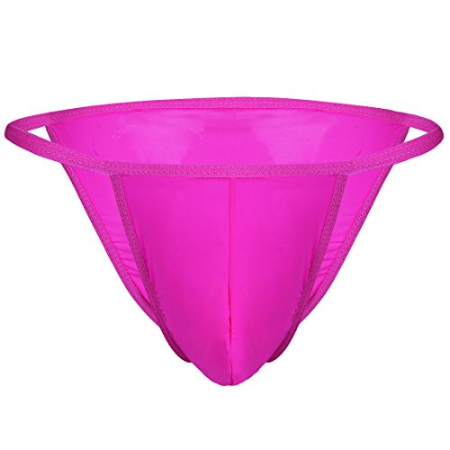 Freebily Homme String Slip sous-vêtement Extensible Tanga Triangle Bikini Briefs Caleçon Culotte de Plage Natation Underwear 12 Couleurs Fuchsia Taille Unique