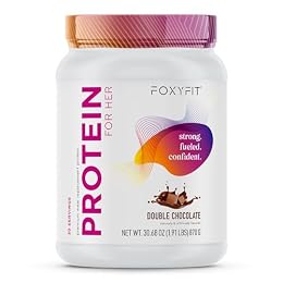 FoxyFit Protein for Her, Double Chocolate Whey Protein Powder with CLA and Biotin for a Healthy Glow (1.85 lbs)