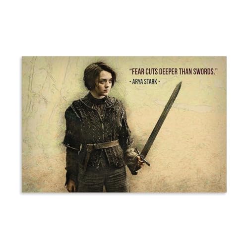 アリア・スタークのゲーム・オブ・スローンズ名言ポスター ポスター壁紙、キャンバスアートパネル、ウォールアートポスター、インテリア美的ポスター、プリント装飾ポスター、リビングルームベッドルーム、バスルーム、寮、オフィス、新居ギフト 12x18inch(30x