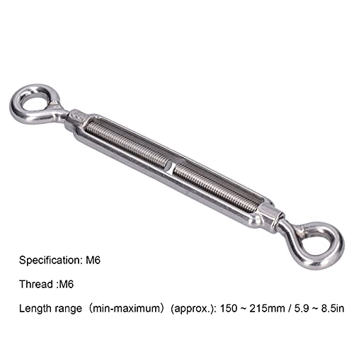 FLEXMAN 5 Piezas Tensor de Acero Inoxidable M6 con Superficie Lisa y Sin Rebabas para Tensado y Sujeción de Cables de Acero miniatura 4