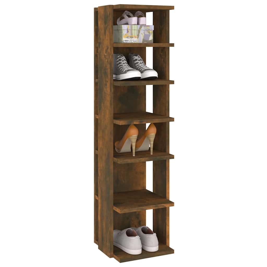 Scarpiere 2 pz Rovere Fumo 27,5x27x102 cm Legno Multistrato