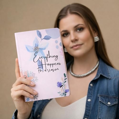 Image of Motivational Floral A5 Notebook Diary for Women & Students | Softbound Laminated Cover | Monthly Planner + Daily Planner | 21 x 15 cm Ruled Journal | Inspirational Quote Cover