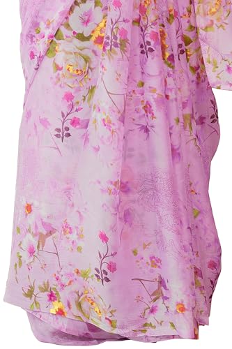 Image of MIRCHI FASHION Saree for Woman Chiffon Floral Printed | Lightweight All-Day Comfortable Women's Sari with Unstitched Blouse Piece (Available in 30 Colors)