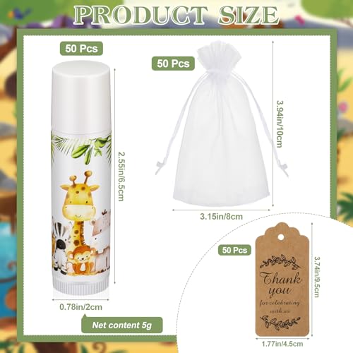 Fumete 50 Pack Jungle Animal Baby Shower Party Gifts Favors Bulk Lip Balms For Guests Boys Girls Neutral Gender Reveal Favors For Baby Shower Prizes Souvenirs Bags Stuffer Classroom Prizes thumb #1