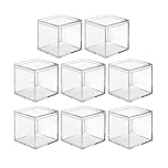 Lomgwumy Acrylic Box with Lid Small, Durable, Pack of 8, with Lid, Acrylic Square Container is Suitable for Storing Candy, Small Accessories, Cosmetics