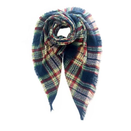 Fall Winter Scarf Shawl Wraps for Women Men,Classic Tassel Plaid Tartan Large Blanket Wrap Shawl Scarves