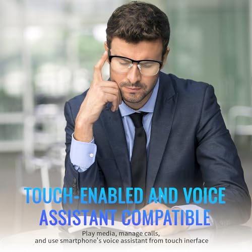 Image of GenXenon Bluetooth Audio Smart Glasses, Blue Light Glasses for Women and Men, Open Ear Sound with Mic & Speakers, Blue Light Filter & Polarized Sunglasses Lenses, Touch & Voice Assistant,