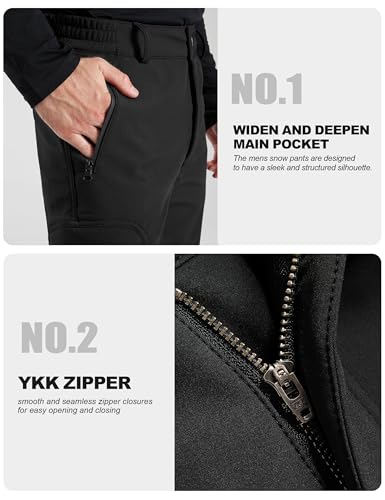 FREE SOLDIER Herren Winter Thermo Skihose Softshell Vlies Gefüttert Outdoor Hose Taktische Wasserdicht Langlaufhose für Jagd Trekking und Fahrrad