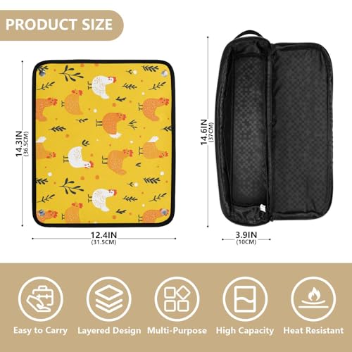 Bolsa de viaje para herramientas de cabello Chickens Bright Yellow Marble, resistente al calor, para planchas, rizadores y accesorios de cuidado capilar miniatura 4