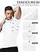 Roadbox Men's Compression Shirt, Mock Turtleneck Short Sleeve Athletic Undershirt, Quick Dry Base Layer Top for Gym Workout White